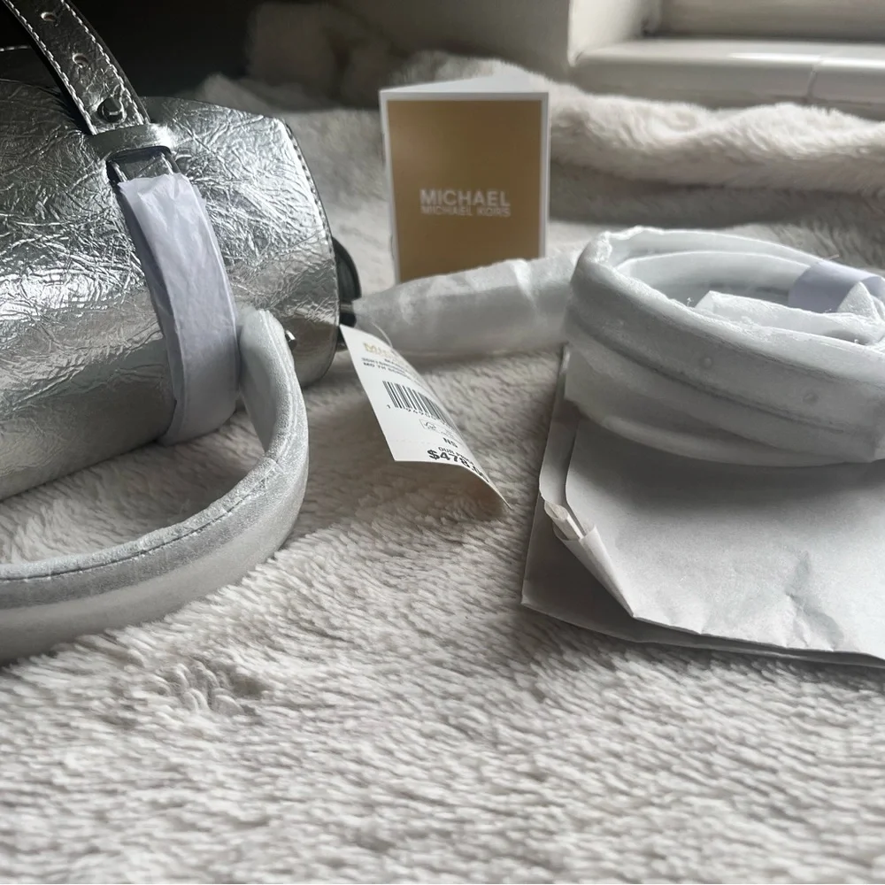 Michael Kors Metallic Silver Satchel - Picture 6 of 11